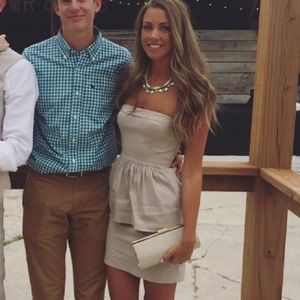 BCBG Maxazria tan/khaki peplum dress size 0